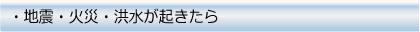 地震・火災・洪水が起きたら